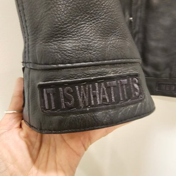 Z1R Reddog Black Leather Motorcycle Vest - Picture 5 of 8